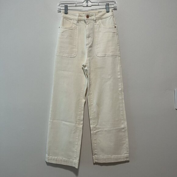 DL1961 Marianna Hewitt Hepburn High Rise Wide Leg Jeans in Sutter Cream 24 - Picture 2 of 8